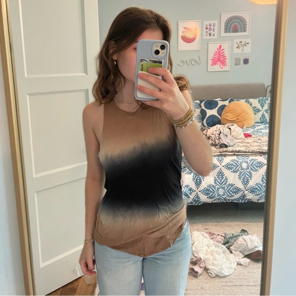 Young fabulous & broke women’s brown and black ombré tank top